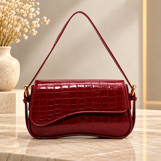 Cherry Red Leather Shoulder Bag™