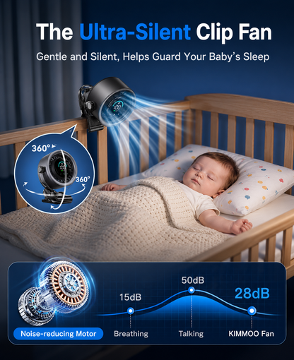KIMMOO 4000mAh Rechargeable Portable Clip-on Fan™
