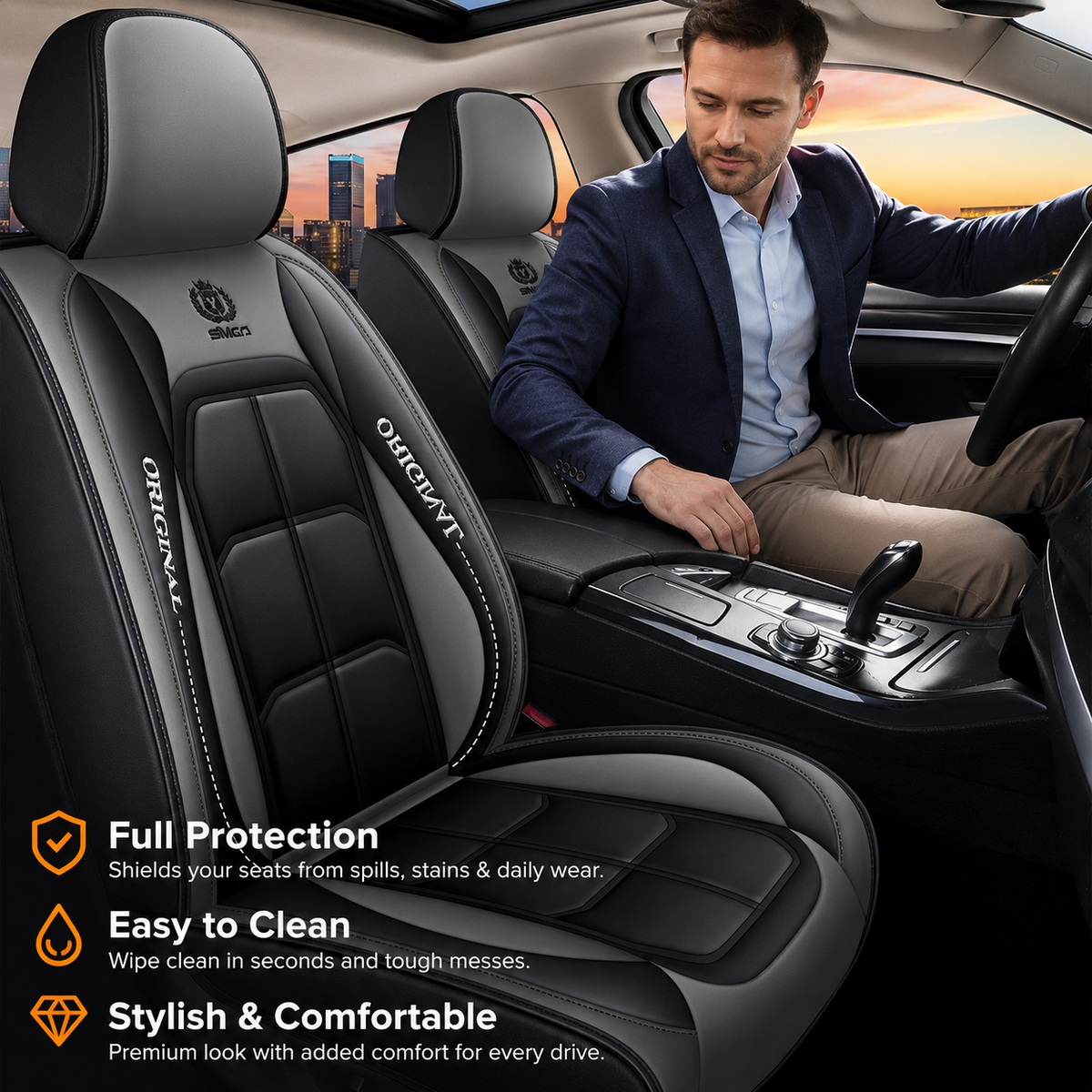 Premium Front Leather Seat Protectors™