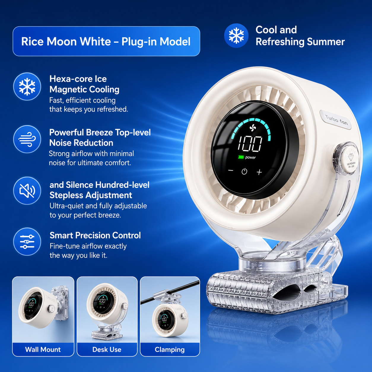 KIMMOO 4000mAh Rechargeable Portable Clip-on Fan™